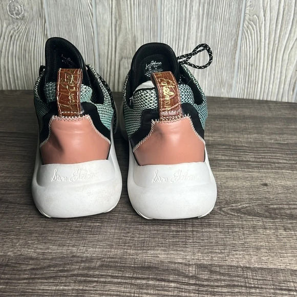 WOMEN SAM EDELMAN MEENA SNEAKER SHOES US SIZE 9 M GREEN BLACK WHITE - Picture 3 of 7